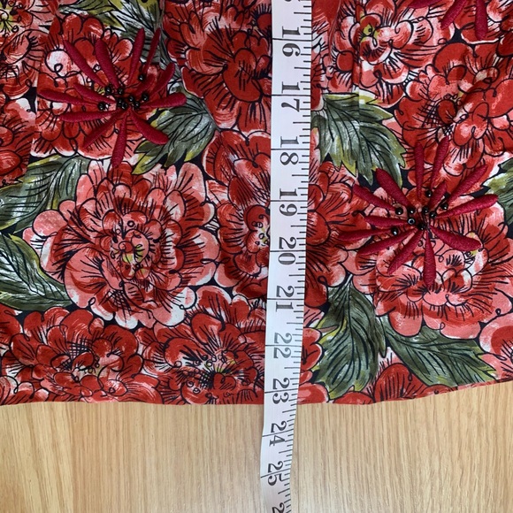 Anthropologie red floral skirt - Picture 2 of 4